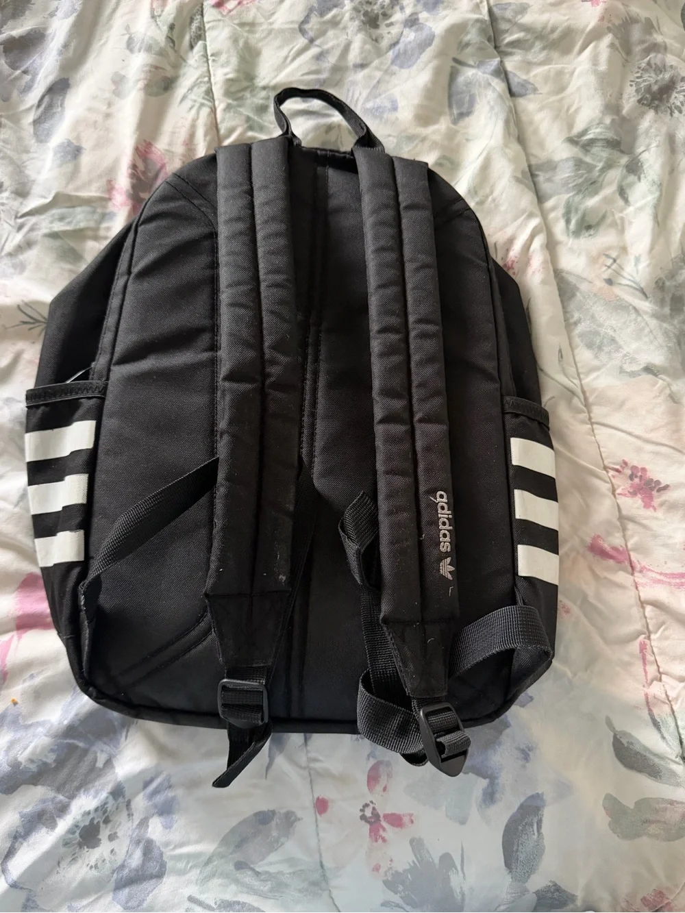 adidas Black Backpack with White Trefoil Logo